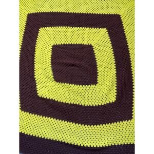Handmade Crochet Granny Blanket 63x63 Multicolor Afghan Fall Colors